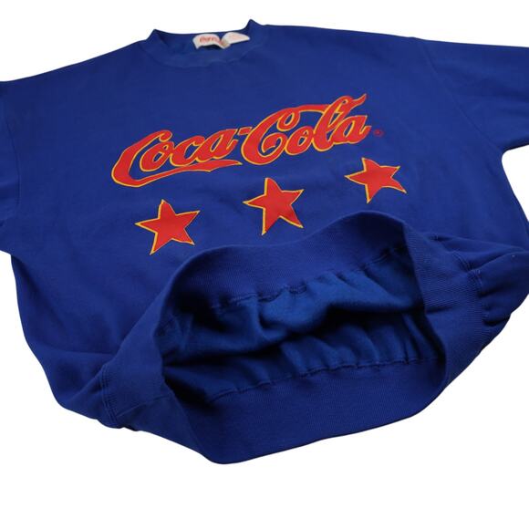 Vintage 90s Coca Cola Spellout Short Sleeve Sweatshirt - Picture 9 of 9